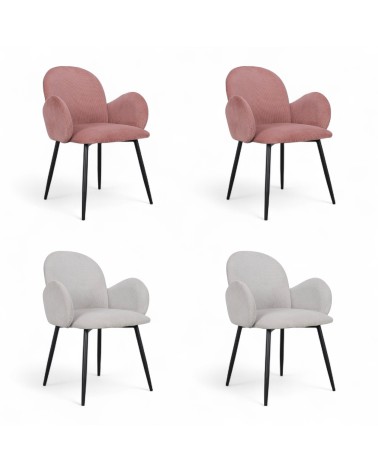 4 x Chaises en velours côtelé - collection Erin