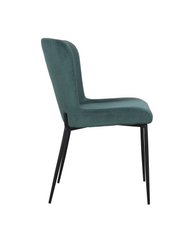 Chaise velours côtelé vert - collection Georgia