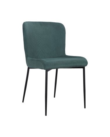 Chaise velours côtelé vert - collection Georgia