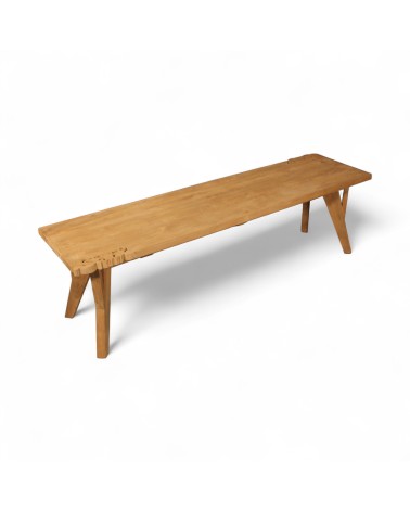 Banc bois recyclé de teck avec arabesques - collection Flores