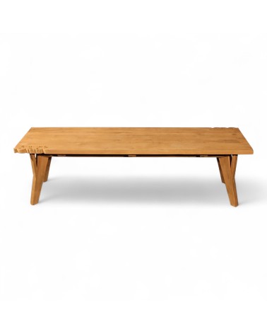 Banc bois recyclé de teck avec arabesques - collection Flores