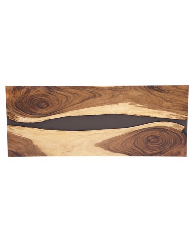 Table en bois de Suar et résine fumée 250 cm - modèle Cobalt