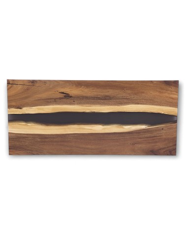 Table à manger en bois de Suar et résine 200 cm - modèle Carbone