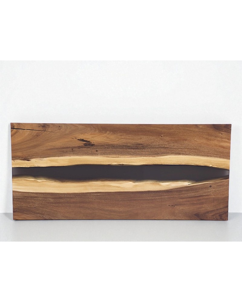 Table à manger en bois de Suar et résine 200 cm - modèle Carbone