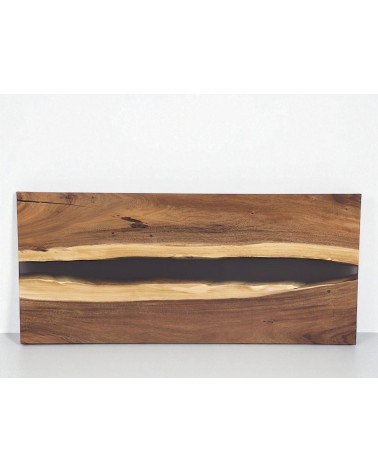 Table à manger en bois de Suar et résine 200 cm - modèle Carbone