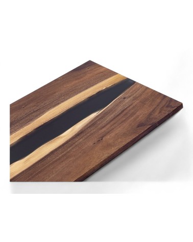 Table à manger en bois de Suar et résine 200 cm - modèle Carbone