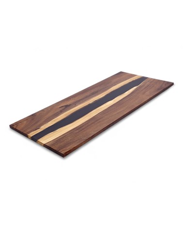 Table à manger en bois de Suar et résine 200 cm - modèle Carbone